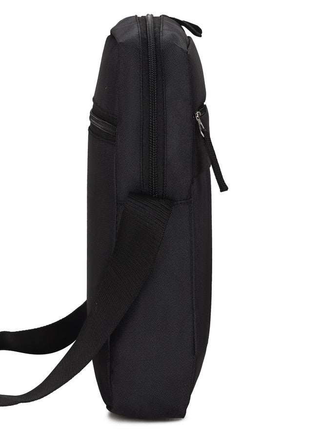 SKUGG Compact Crossbody Sling Bags for Men & Women |10 Inch Stylish Padded Mini Sling Bag | Travel Side Bag Office Bag Shoulder Bag Travel Pouch Leisure Bag Money Bag for Unisex Adults-Black - Image 3